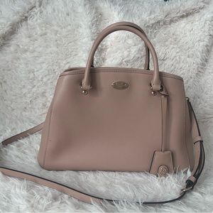 Coach Margot Carryall Satchel Crossbody Shoulder Bag Beige / Gold